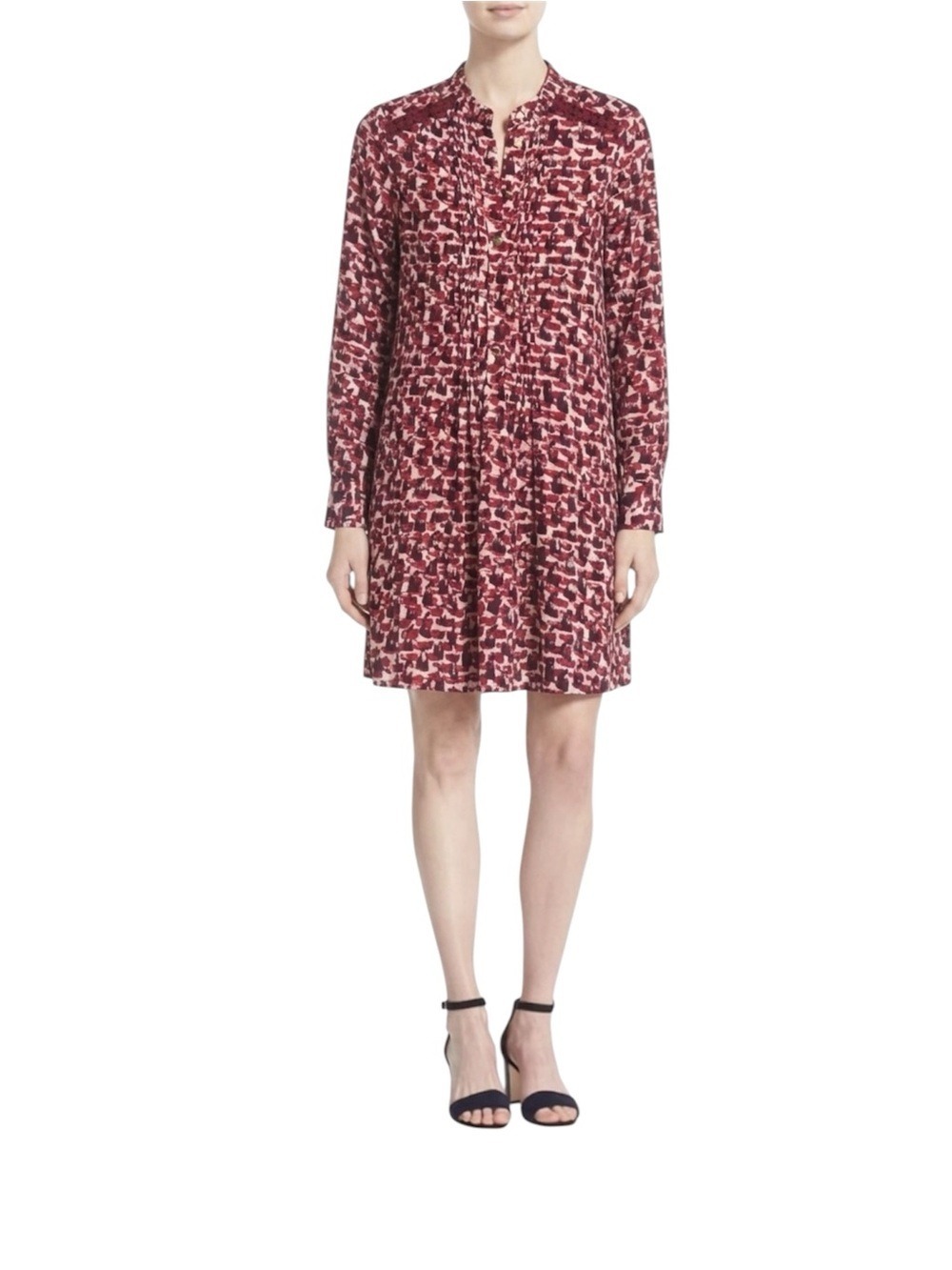 Kate Spade New York Printed Silk Swing Dress Size Small Red
